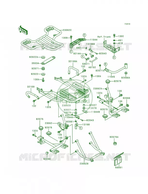 AccessoryTrunk Bracket Kawasaki MOTOS 1200 1999 Voyager XII  ZG1200-B13