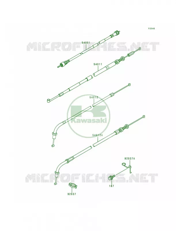 Cables Kawasaki MOTOS 1000 2000 Police 1000  KZ1000-P19