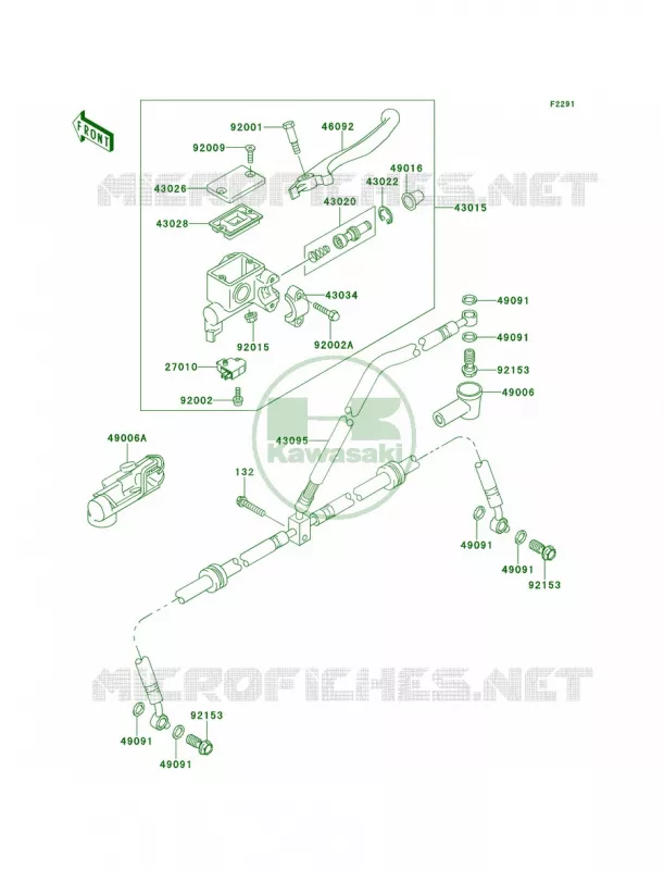 Front Master Cylinder Kawasaki QUAD 360 2011 Prairie 360 4X4  KVF360ABF
