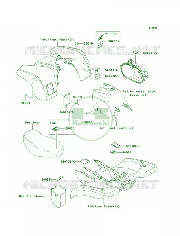 LabelsA3 Kawasaki QUAD 360 2005 Prairie 360 4X4  KVF360-A3
