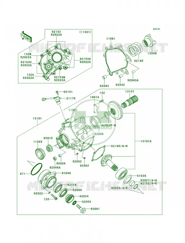 Front Bevel Gear Kawasaki MOTOS 1400 2013 Concours 14 ABS  ZG1400CDF