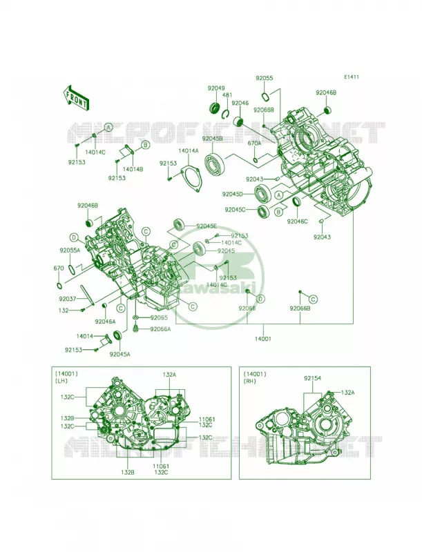 Crankcase Kawasaki MULE 800 2015 TERYX4 CAMO  KRT800DFF