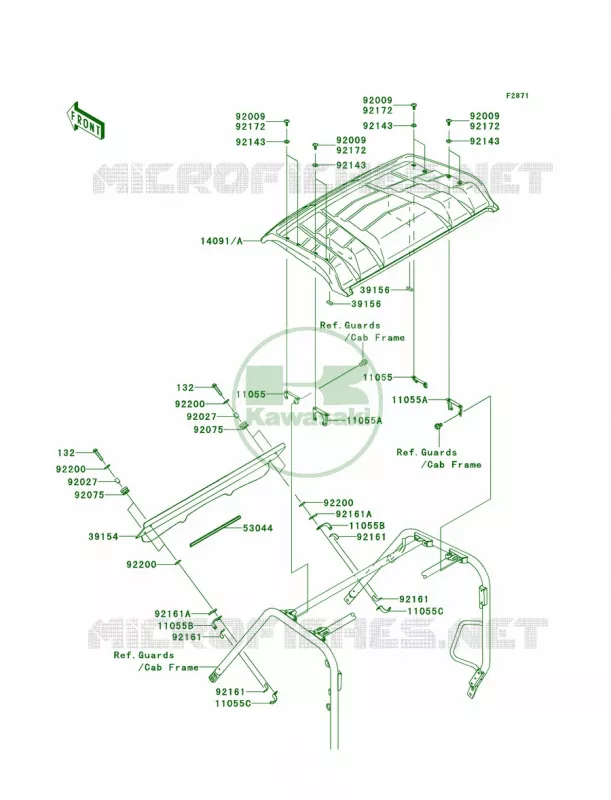 Cowling Kawasaki MULE 750 2011 Teryx 750 FI 4x4 LE  KRF750RBF