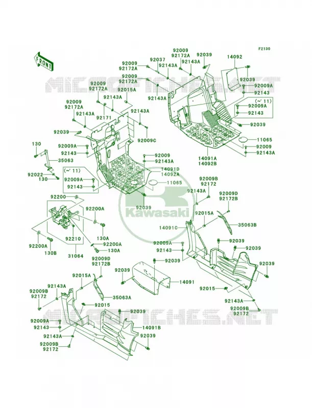 Frame FittingsFront Kawasaki MULE 750 2010 Teryx 750 FI 4x4 LE  KRF750RAF