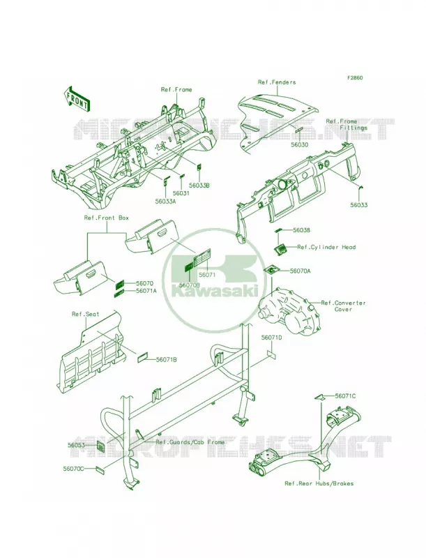 Labels Kawasaki MULE 620 2015 MULE 4000  KAF620PFF