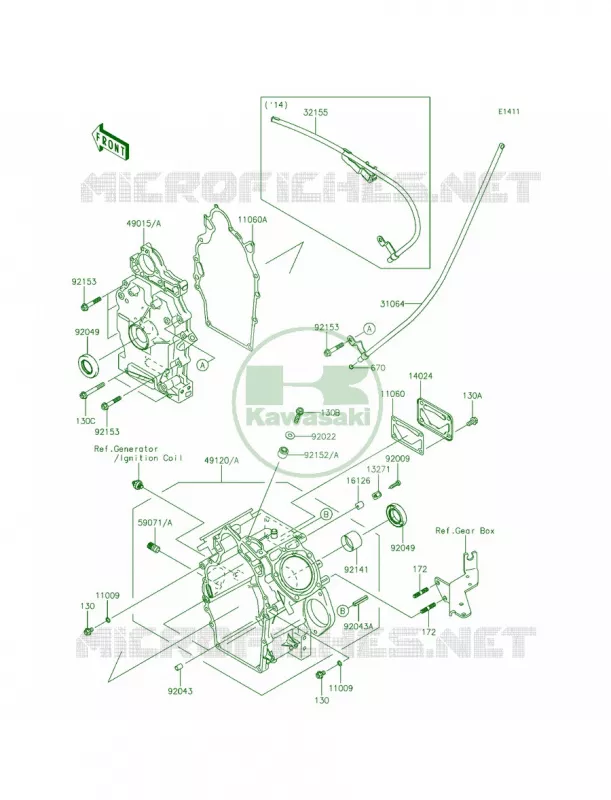 Crankcase Kawasaki MULE 620 2015 MULE 4010 4x4  KAF620MFF