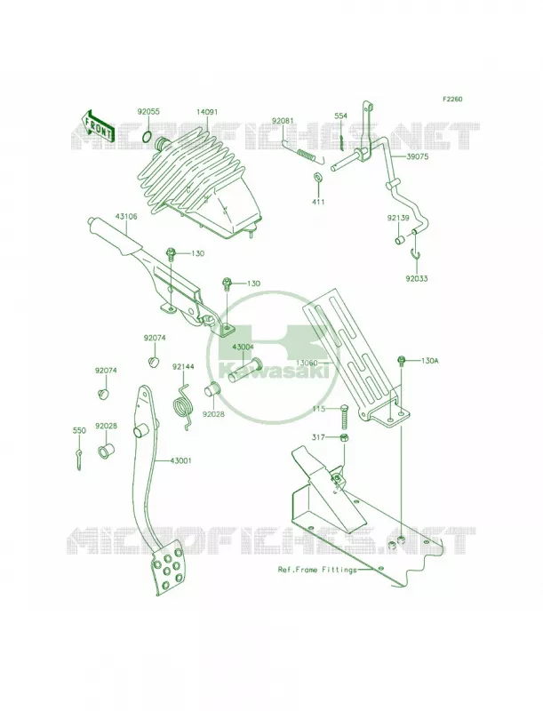 Brake PedalThrottle Lever Kawasaki MULE 620 2014 Mule 4010 Trans4x4  KAF620REFA