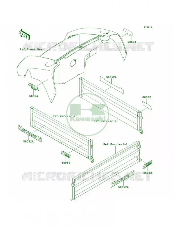 DecalsAFF Kawasaki MULE 400 2014 Mule 610 4x4  KAF400AEF