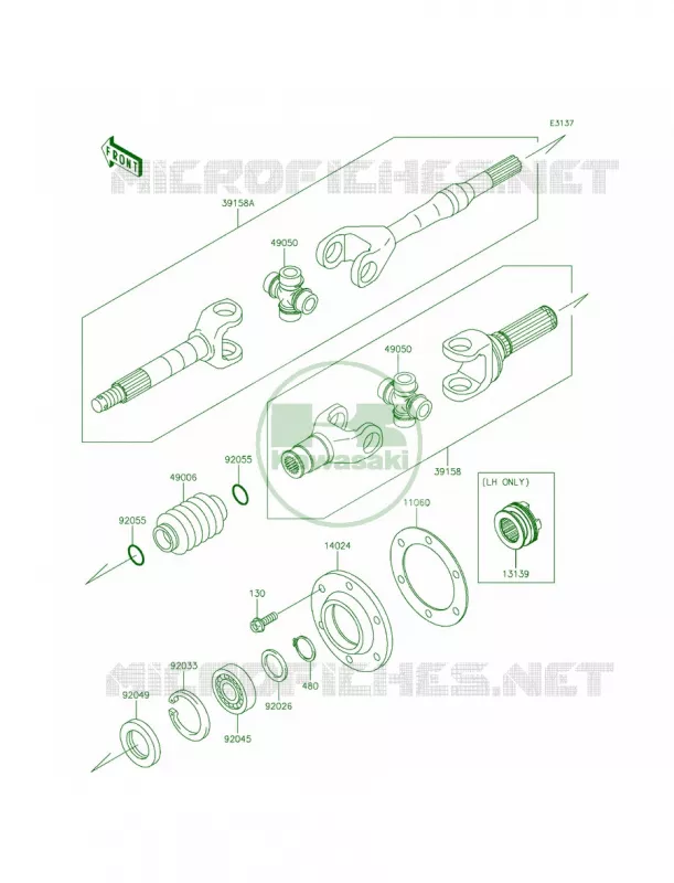 Drive Shaft-Rear Kawasaki MULE 620 2014 Mule 4000  KAF620PEF