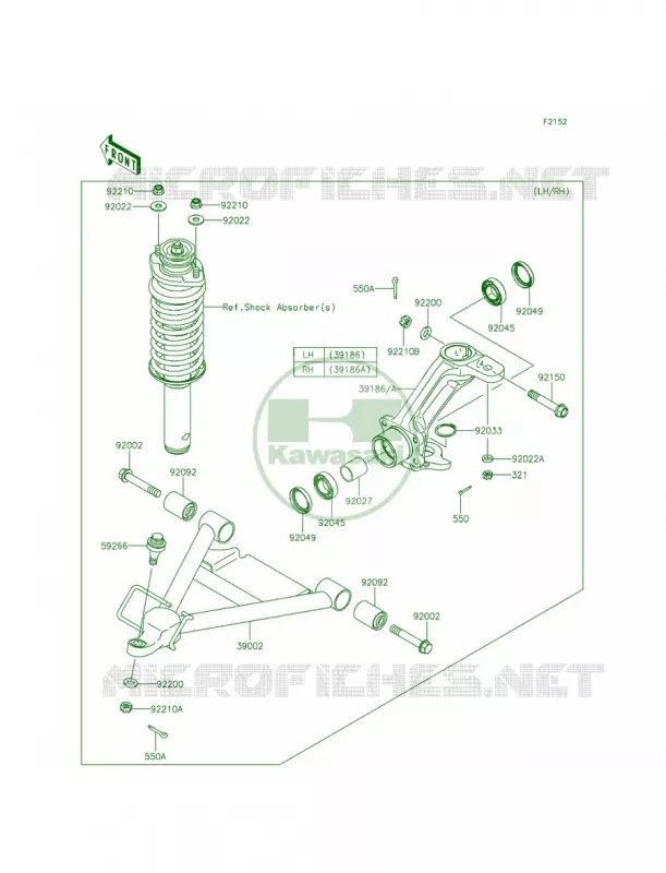 Front Suspension Kawasaki MULE 620 2014 Mule 4000  KAF620PEF