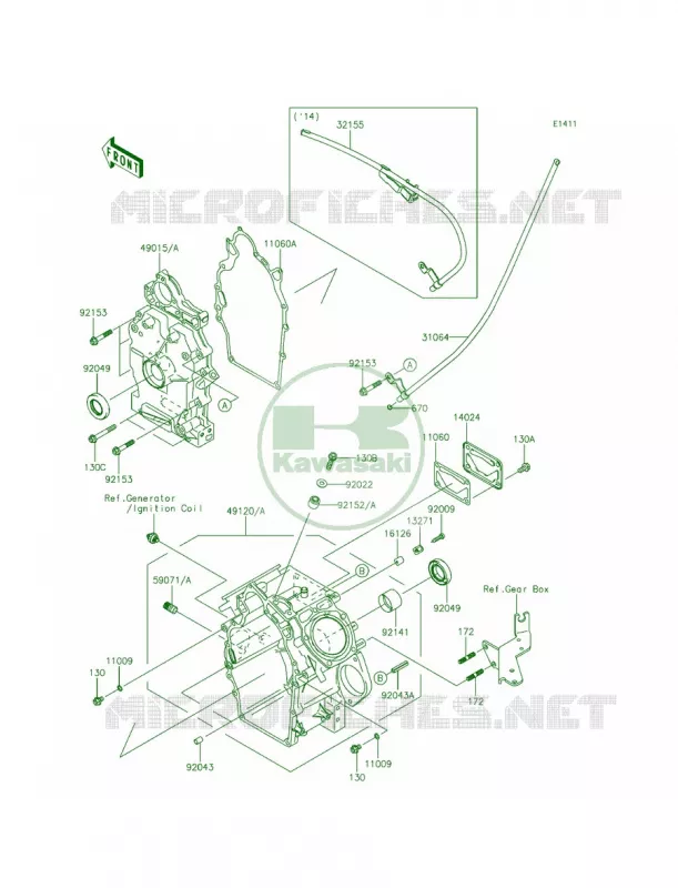 Crankcase Kawasaki MULE 620 2014 Mule 4010 4x4  KAF620MEF
