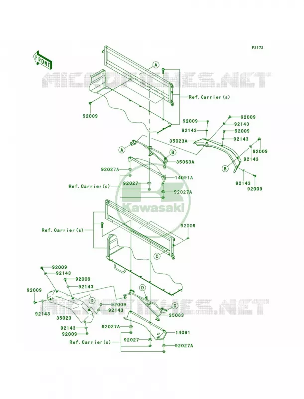 Rear Fenders Kawasaki MULE 620 2013 Mule 4000  KAF620PDF