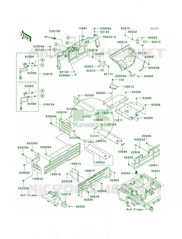 Frame Fittings Kawasaki MULE 620 2012 Mule 4010 Trans4x4  KAF620RCFA