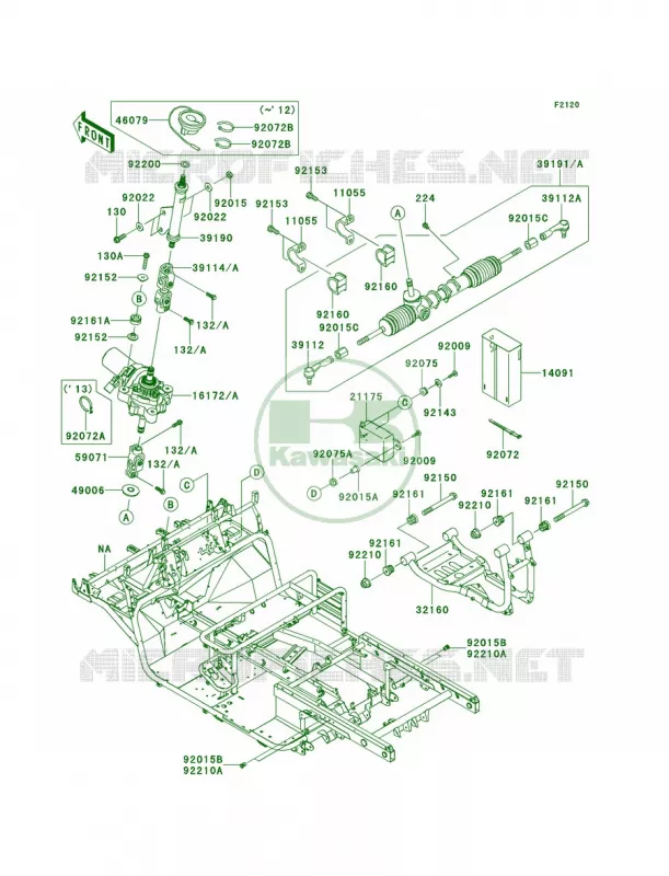 Frame Kawasaki MULE 950 2012 Mule 4010 Trans4x4 Diesel  KAF950GCF