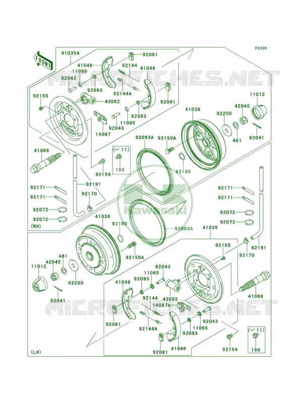 Front HubsBrakes Kawasaki MULE 620 2012 Mule 4000  KAF620PCF