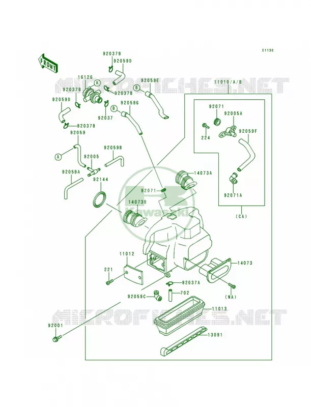 Air Cleaner Kawasaki MOTOS 1000 1998 Concours  ZG1000-A13