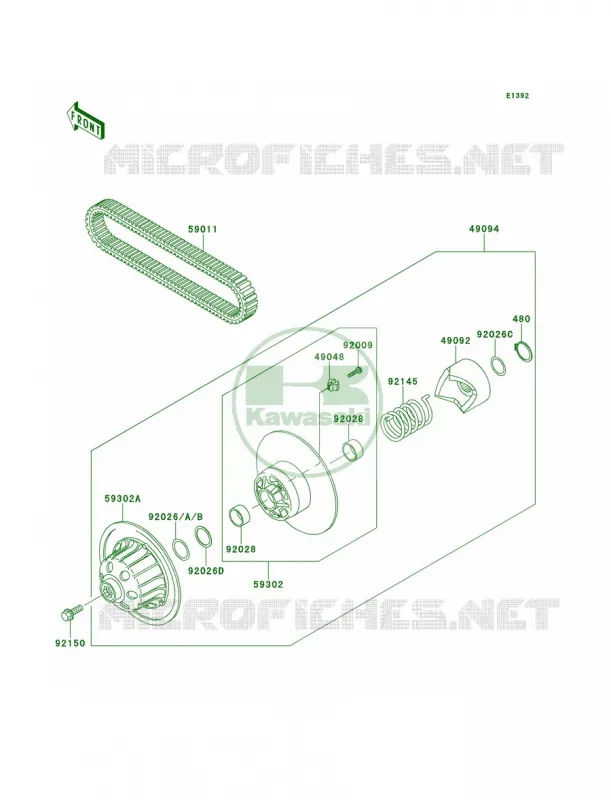 Driven ConverterDrive Belt Kawasaki MULE 620 2011 Mule 4000  KAF620PBF