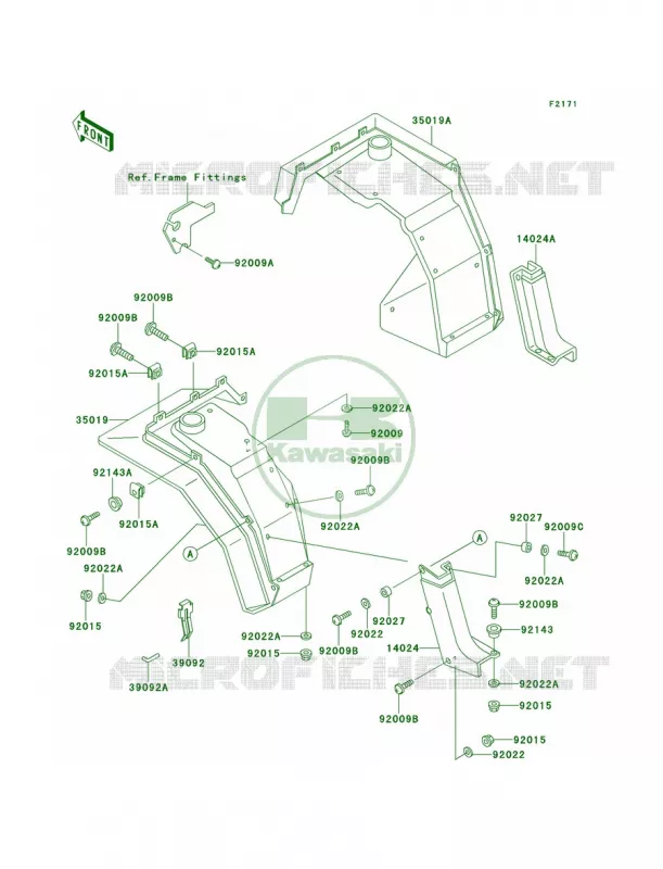 Front Fenders Kawasaki MULE 620 2007 MULE 2500  KAF620-C2