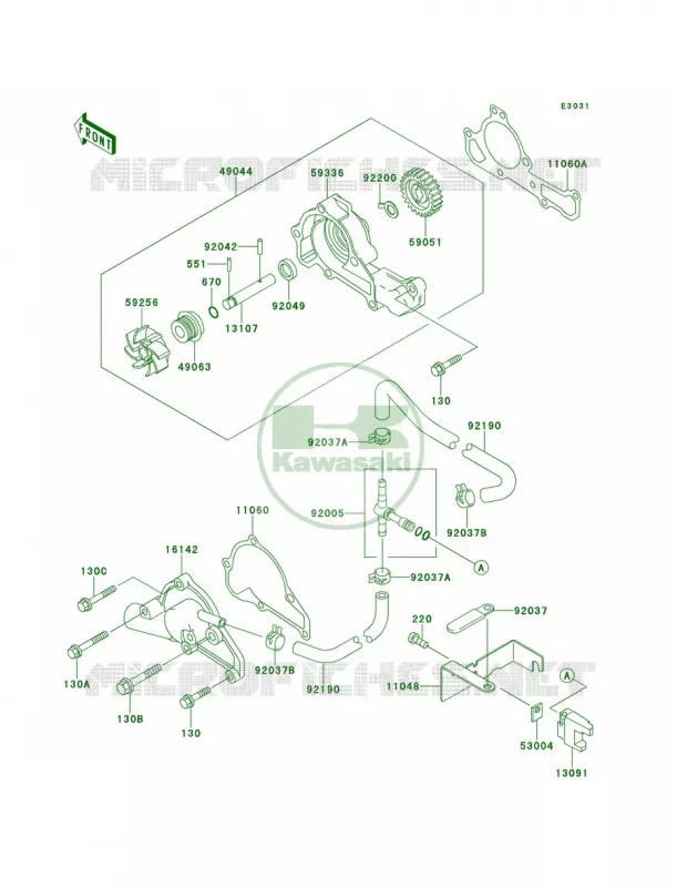 Water Pump Kawasaki MULE 620 2007 MULE 2500  KAF620-C2
