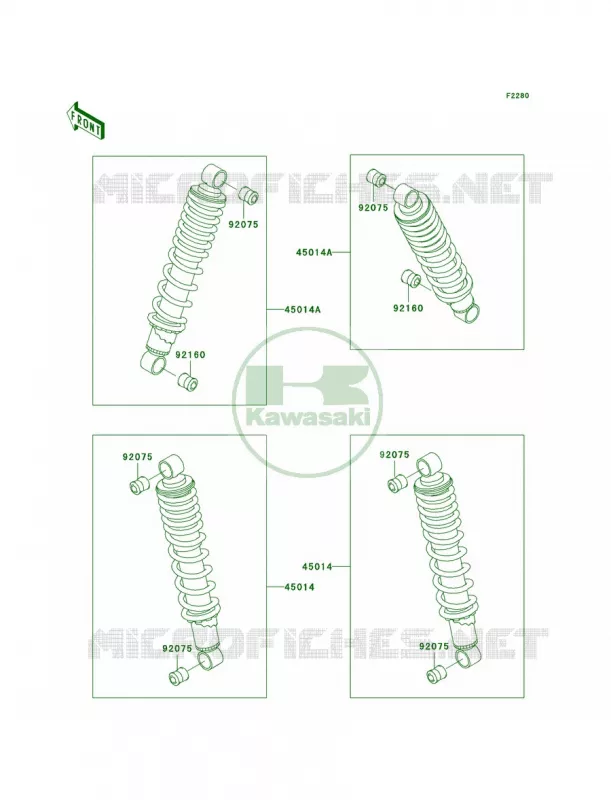 Shock Absorbers Kawasaki MULE 300 2007 MULE 550  KAF300-C2