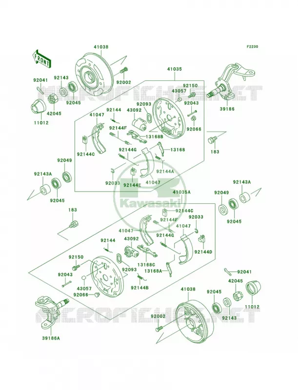 Front HubsBrakes Kawasaki MULE 300 2007 MULE 550  KAF300-C4