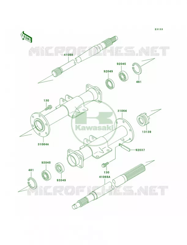 Rear Axle Kawasaki MULE 300 2007 MULE 550  KAF300-C4