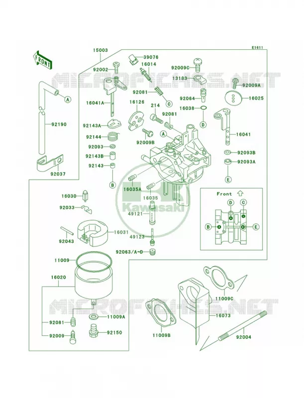Carburetor Kawasaki MULE 300 2007 MULE 550  KAF300-C6