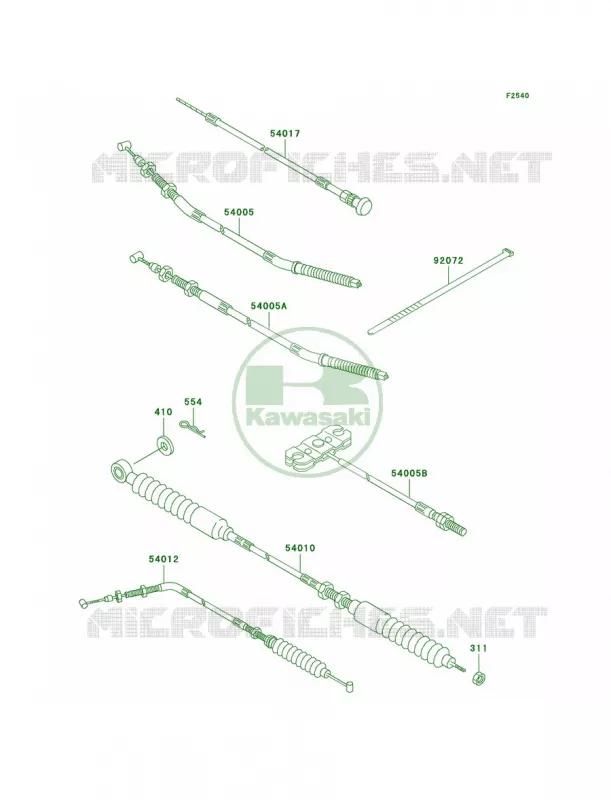 Cables Kawasaki MULE 300 2007 MULE 520  KAF300-D1