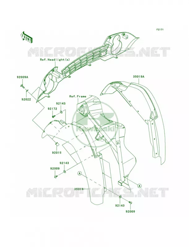 Front Fenders Kawasaki MULE 400 2010 MULE 610 4X4  KAF400AAF