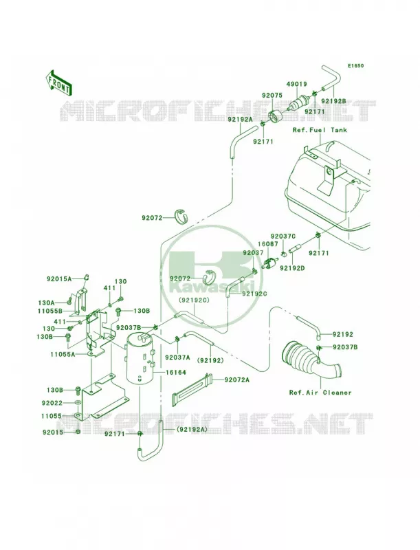 Fuel Evaporative SystemDAFDBF Kawasaki MULE 400 2010 MULE 610 4X4 XC  KAF400DAF