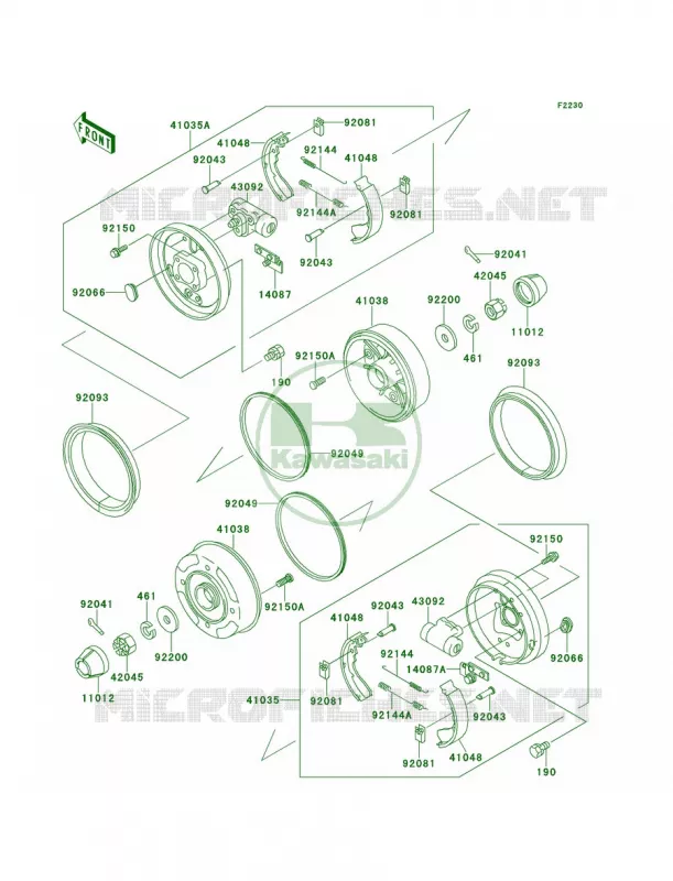 Front HubsBrakes Kawasaki MULE 620 2007 MULE 2510 4X4  KAF620-A3