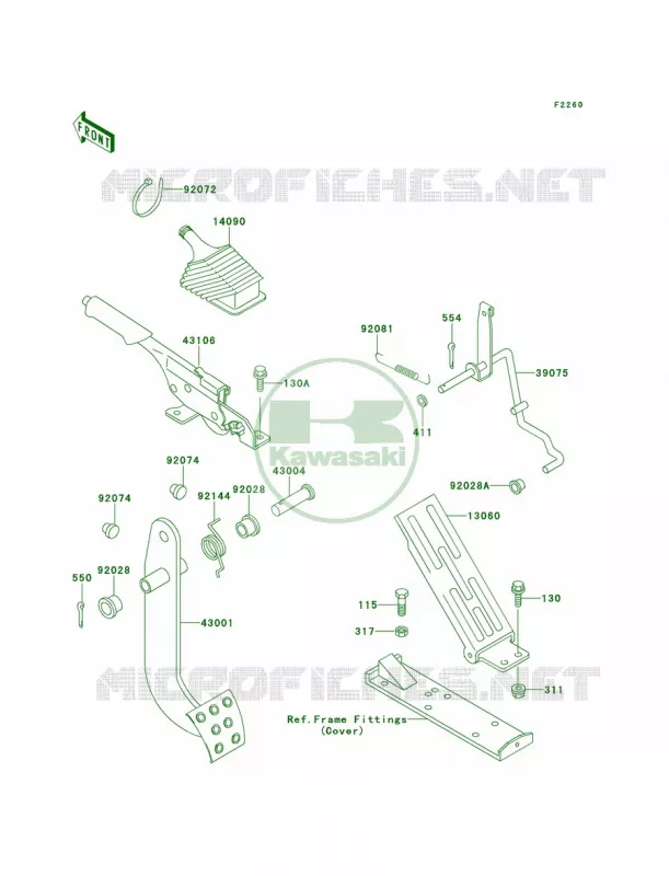 Brake PedalThrottle Lever Kawasaki MULE 620 2007 MULE 2510 4X4  KAF620-A6