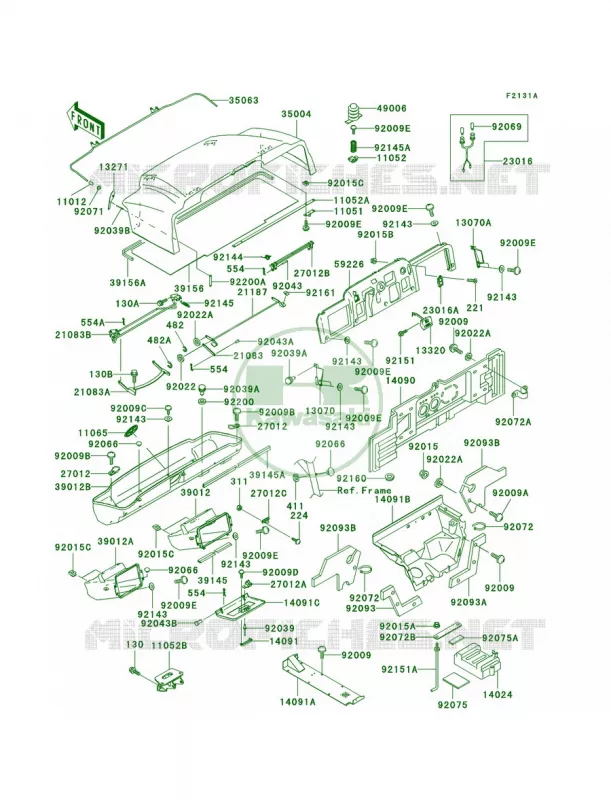 Frame FittingsKAF620-F2F3 Kawasaki MULE 620 2007 MULE 3020 TURF  KAF620-F1
