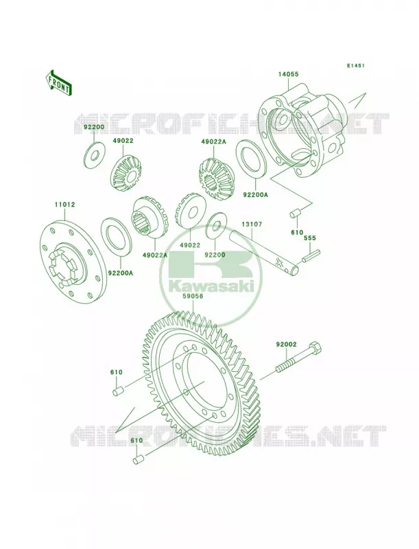 DifferentialKAF620-G1-G3 Kawasaki MULE 620 2007 MULE 3000  KAF620-G3