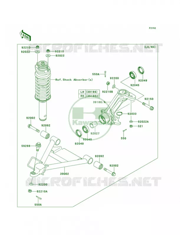 Front Suspension Kawasaki MULE 620 2010 MULE 4010 4X4  KAF620MAF