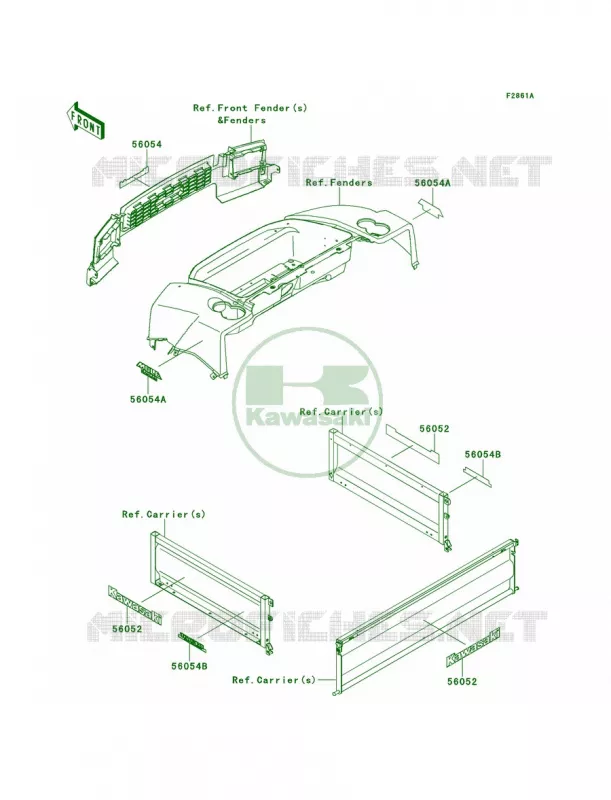 DecalsSCFSDF Kawasaki MULE 620 2009 MULE 4010 TRANS4X4 HARDWOODS GREEN HD  KAF620S9F