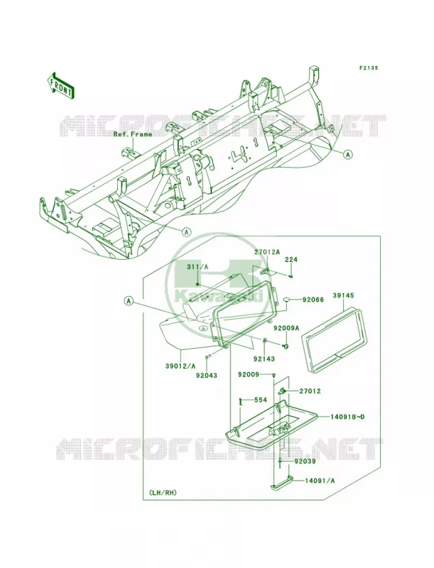 Front Box Kawasaki MULE 620 2010 MULE 4010 TRANS4X4 REALTREE APG HD  KAF620SAF
