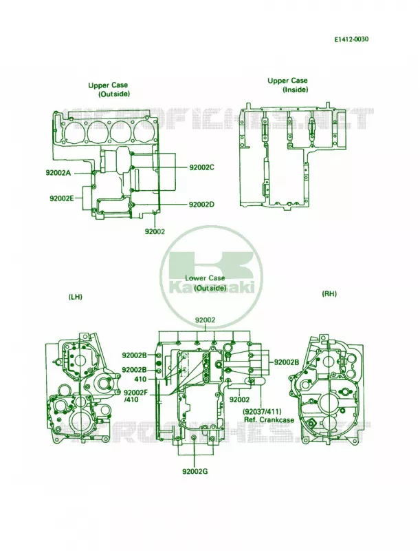 Crankcase Bolt Pattern Kawasaki MOTOS 1000 1988 Concours  ZG1000-A3