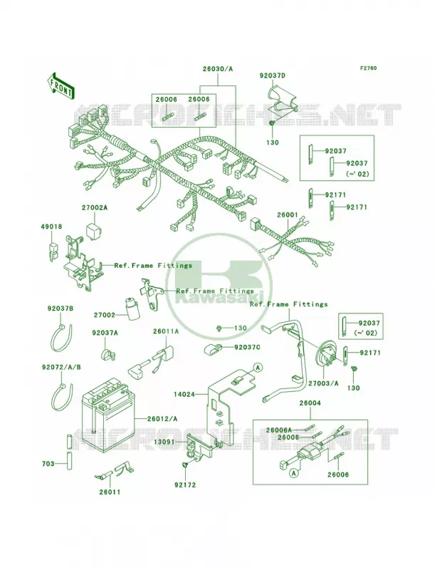 Chassis Electrical Equipment Kawasaki MOTOS 650 2002 KLR650  KL650-A16