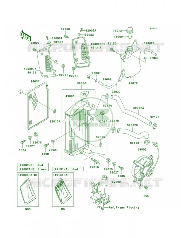 Radiator Kawasaki MOTOS 650 2001 KLR650  KL650-A15