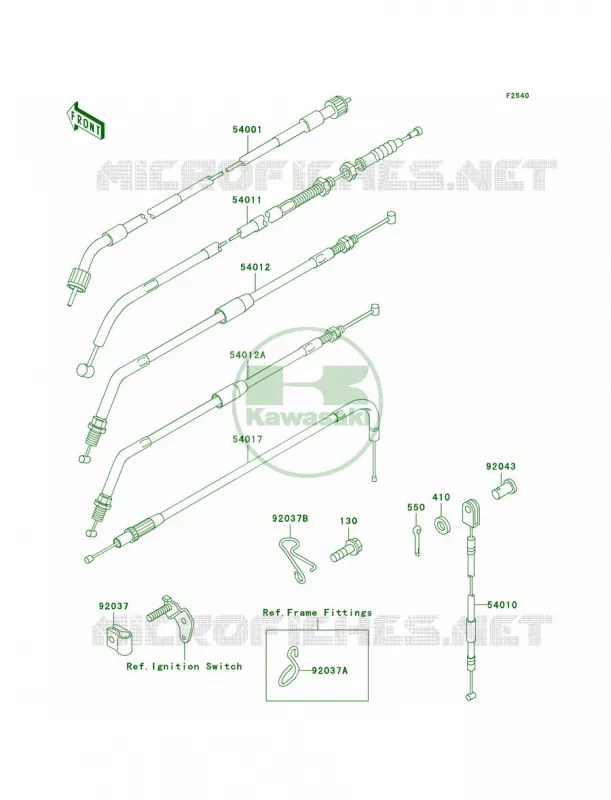Cables Kawasaki MOTOS 650 2000 KLR650  KL650-A14