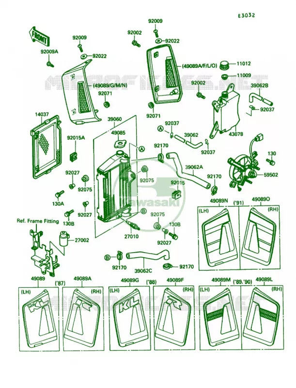 Radiator Kawasaki MOTOS 650 1991 KLR650  KL650-A5