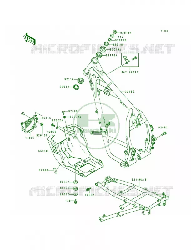 Frame Kawasaki MOTOS 650 1991 Tengai  KL650-B3