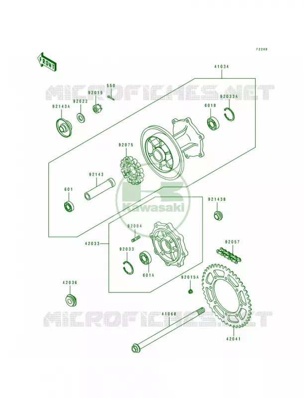 Rear Hub Kawasaki MOTOS 650 1991 Tengai  KL650-B3