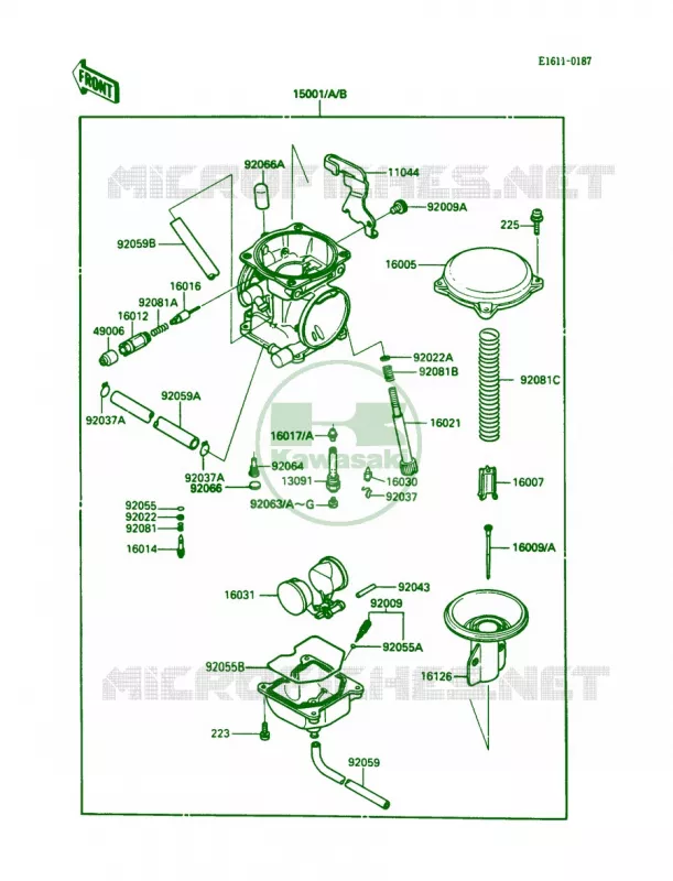 Carburetor Kawasaki MOTOS 250 1988 KLR250  KL250-D5