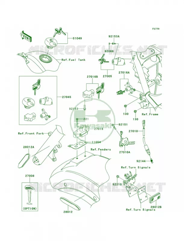 Ignition SwitchLocksReflectors Kawasaki MOTOS 900 2012 Vulcan 900 Classic  VN900BCF