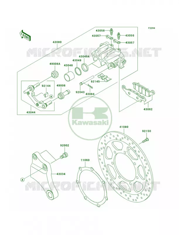 Rear Brake Kawasaki MOTOS 2000 2008 Vulcan 2000 Classic  VN2000H8F