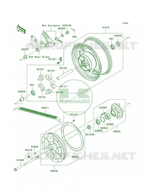 Rear WheelChain Kawasaki MOTOS 2000 2008 Vulcan 2000 Classic  VN2000H8F