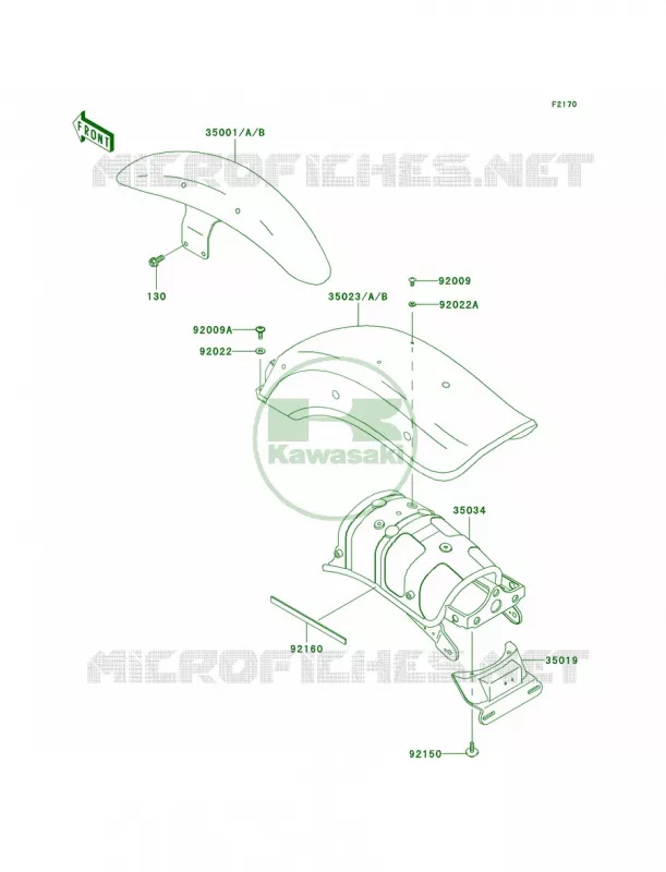 Fenders Kawasaki MOTOS 500 2007 Vulcan 500 LTD  EN500C7F