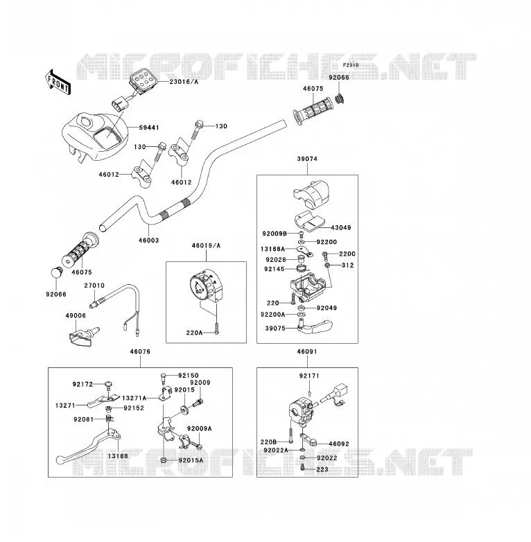 HANDLEBAR Kawasaki QUAD 700 2004 KFX700  KSV700-A1